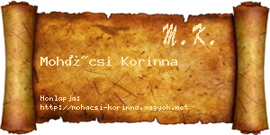 Mohácsi Korinna névjegykártya